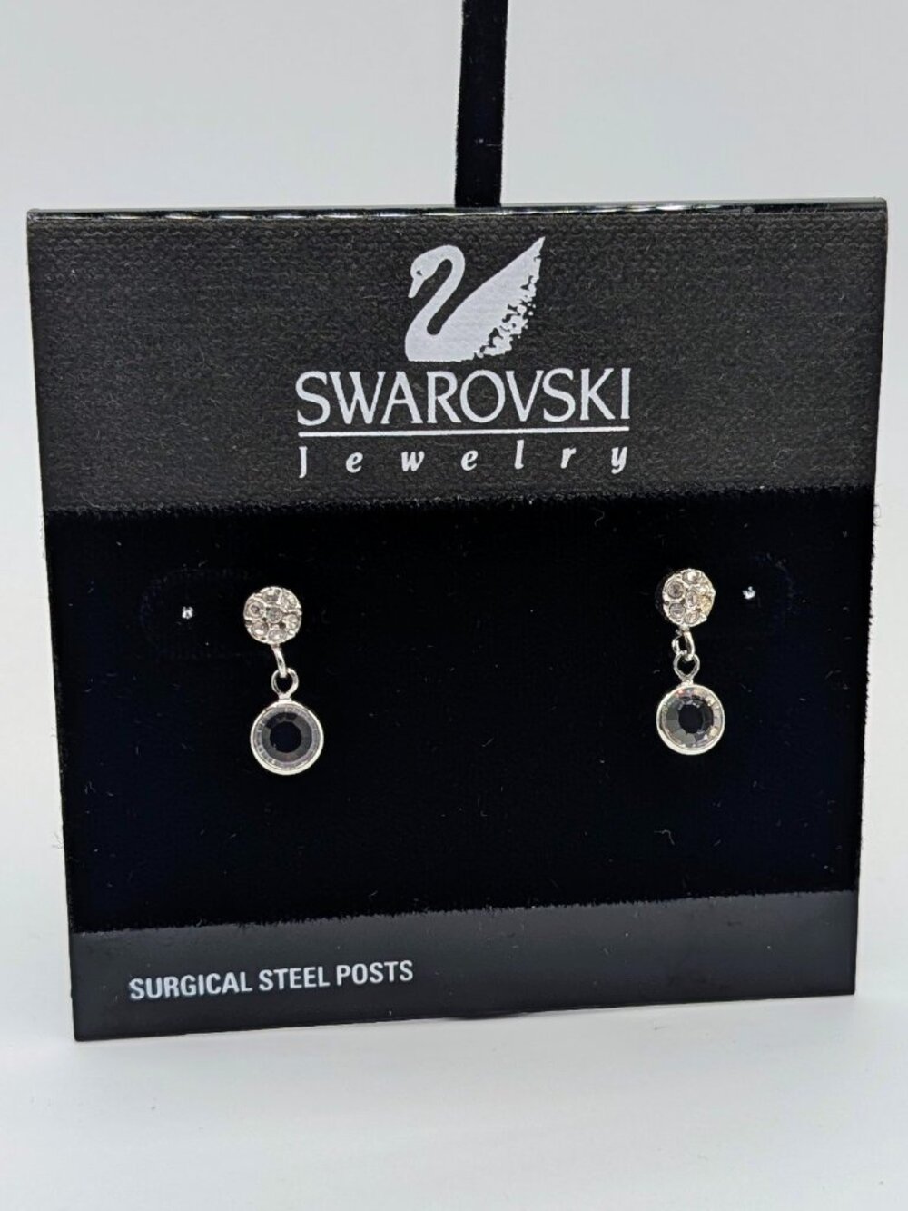 Swarovski Drop Earrings - Clear Crystals on Surgical Steel Posts - NWT